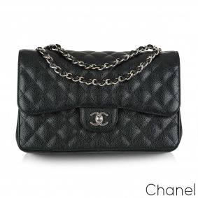 Chanel Black Caviar Jumbo Classic Double Flap Bag Chanel Black Caviar Jumbo Classic Double Flap Bag